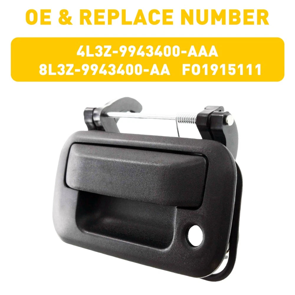 Black Exterior Tailgate Door Handle Fit F-150 Truck 2004-2014 Ford With Keyhole