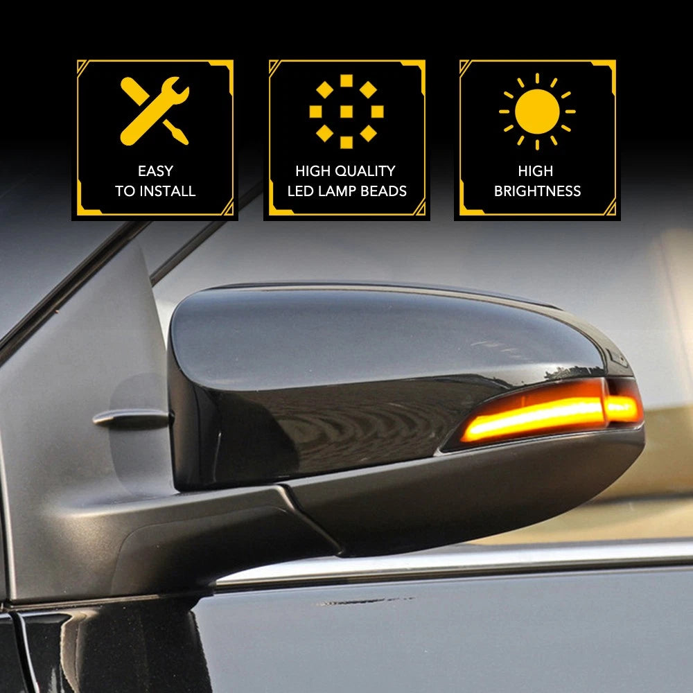 Side Dynamic Left+Right Mirror Turn Light Signal for 2012-2017 Toyota Camry XV50