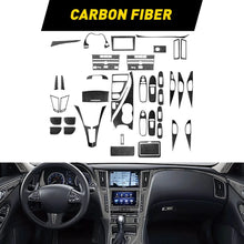 Load image into Gallery viewer, For Infiniti Q50 Q60 2014-2020 Interior Trim Cover Decal Kit Real Carbon Fiber