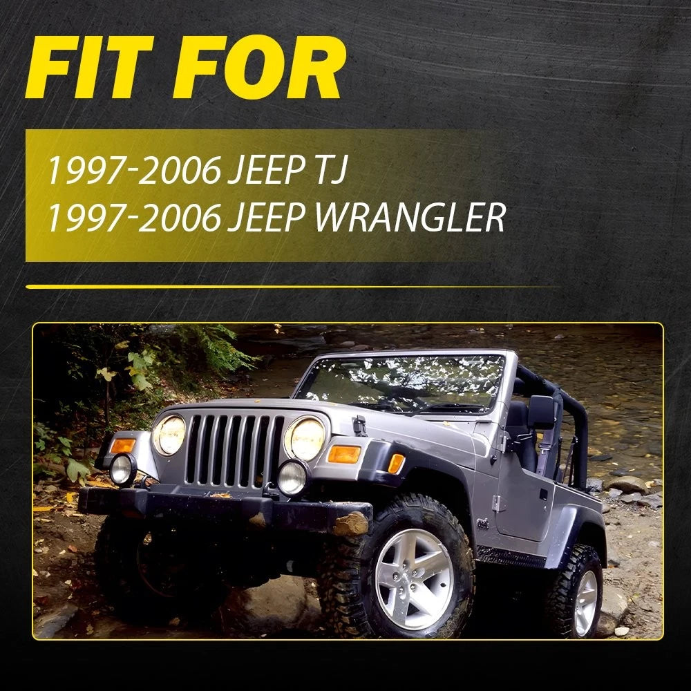 Pair Fit 1997-2006 Jeep TJ/Wrangler Interior Door Handle Black Left Right Front