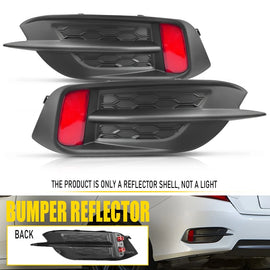 LH RH Rear Bumper Reflector Cover W/Molding Trim Fit Honda Civic Sedan 2016-2021