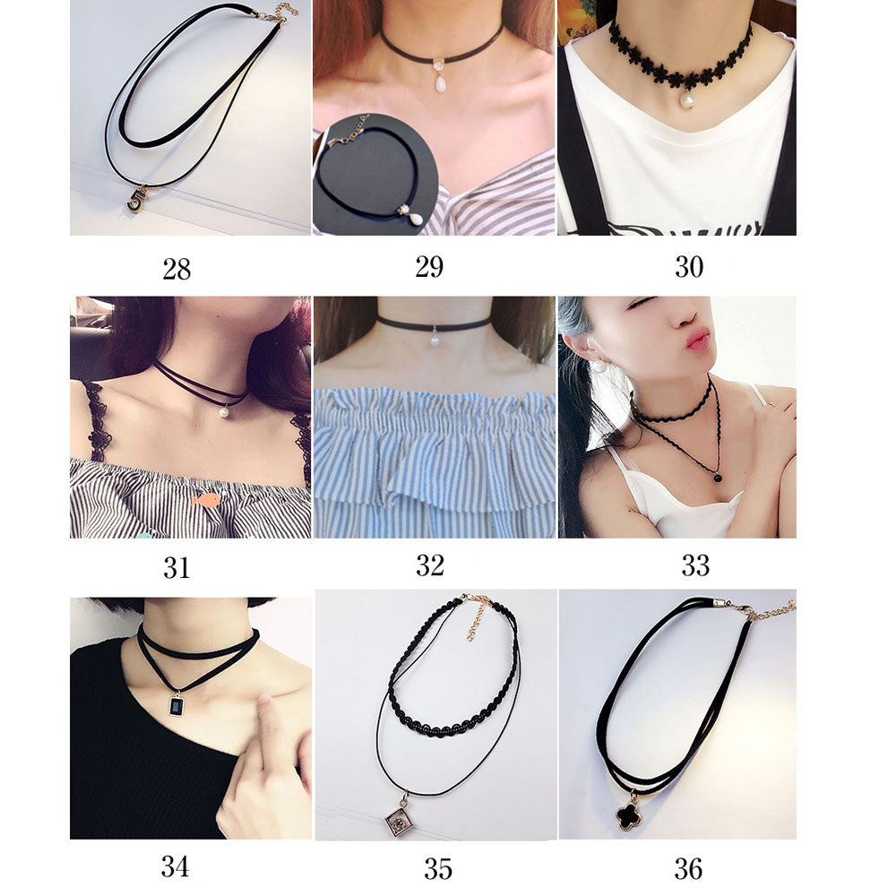 1Pcs Women Lace Collar Choker Necklace Pendant Chain Clavicle Ornament  Various Styles - US85.COM