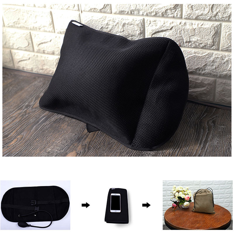 Lumbar Support Cushion Car Lumbar Roll Pillow for Office Chair Seat  Inflatable Airplane Travel Pillows Lower Back Pain Relief Blow up Half Moon