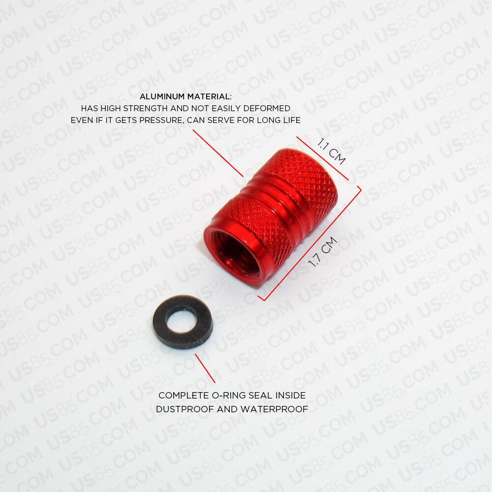 Universal Aluminum Auto Car Wheels Tyre Tire Valves Dust Stems Air Caps - Red - US85.COM