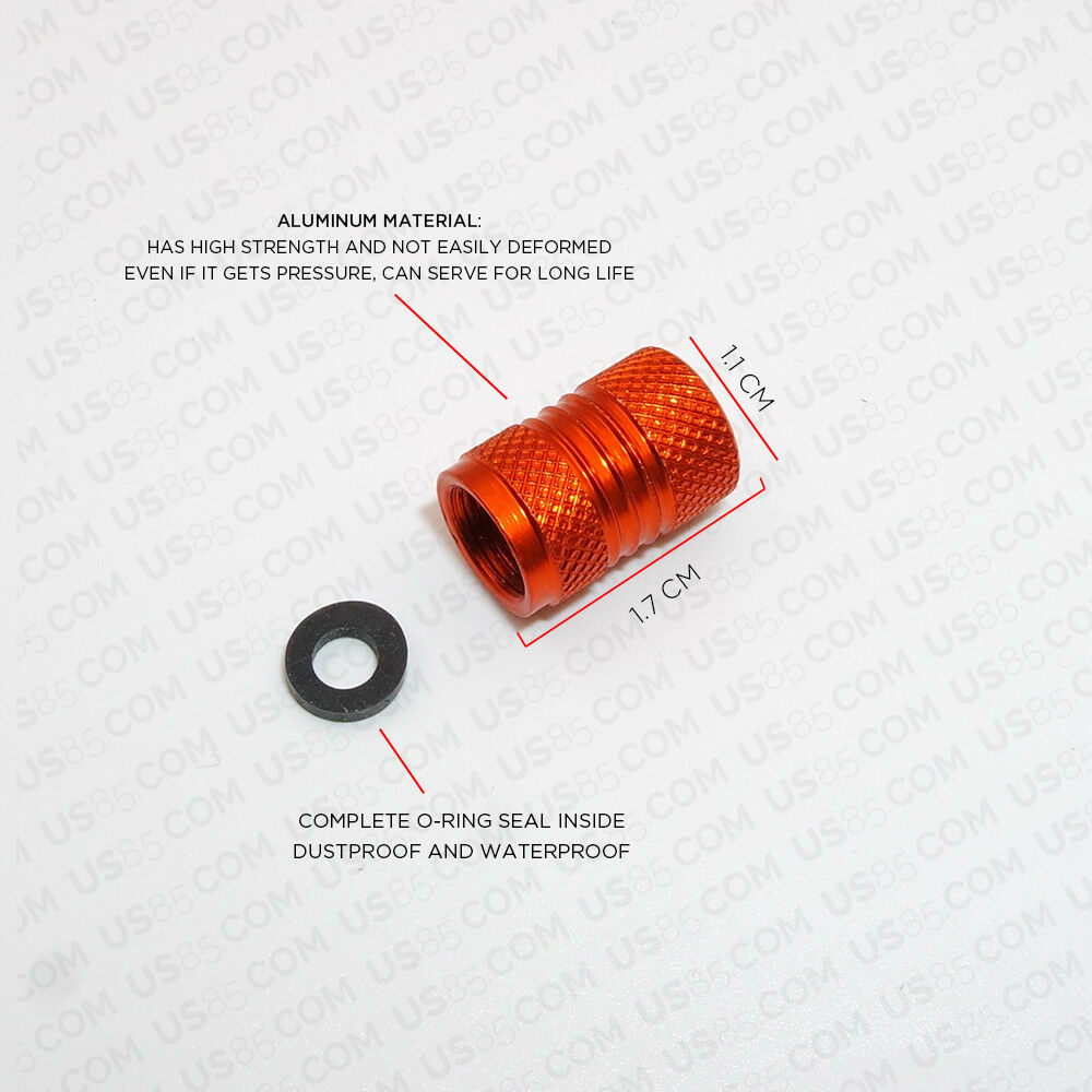 Universal Aluminum Auto Car Wheels Tire Valves Dust Stems Air Caps - Orange - US85.COM