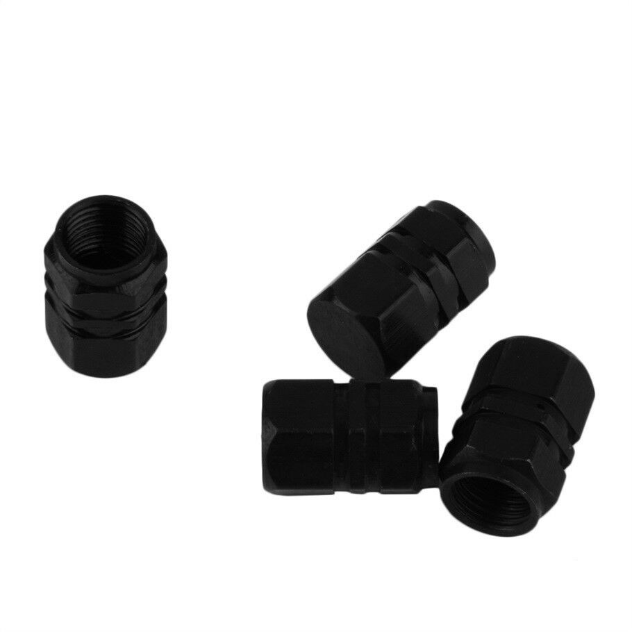 4PCS Black Aluminum Tire Wheel Rims Stem Air Valve Caps Tyre Cover Auto Car - US85.COM