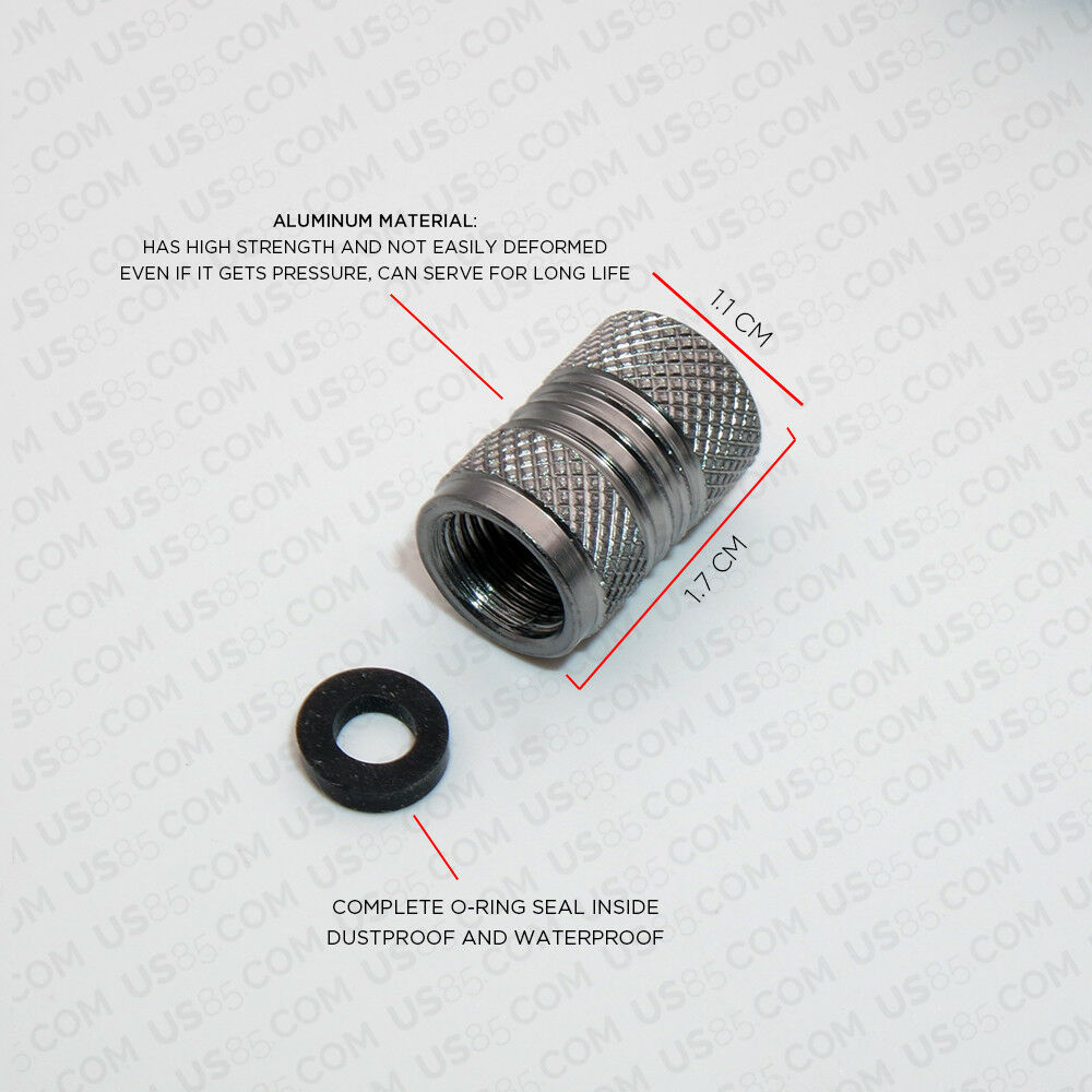 Universal Aluminum Auto Car Wheels Tire Valves Dust Stems Air Caps - Gun Grey - US85.COM