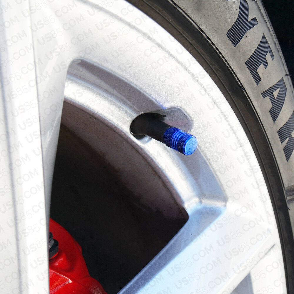 Universal Aluminum Auto Car Wheels Tyre Tire Valves Dust Stems Air Caps - Blue - US85.COM