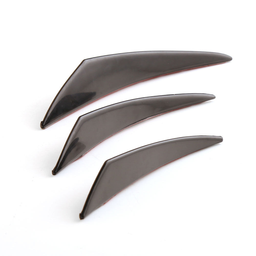 YG0059  6Pcs/Set Universal PP Car Front Bumper Lip Spoiler Fins Canards Trim Kit with Adhesive Tape - US85.COM