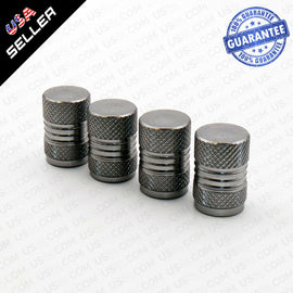 Universal Aluminum Auto Car Wheels Tire Valves Dust Stems Air Caps - Gun Grey - US85.COM