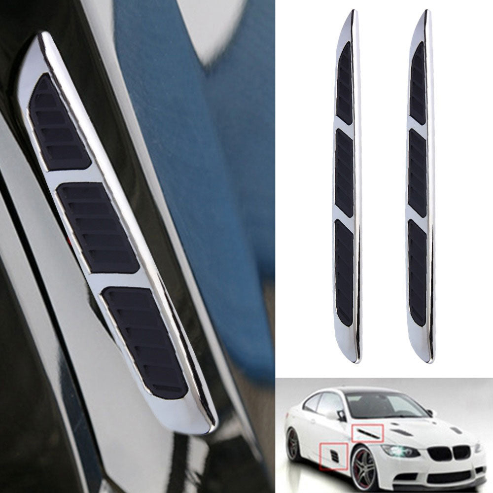 2Pcs/Set Auto Car 3D ABS resign Fake Side Air Vents Outlet Decorative Stickers Car Body Decal Bumper Sticker Car-Styling Car Accessories - US85.COM