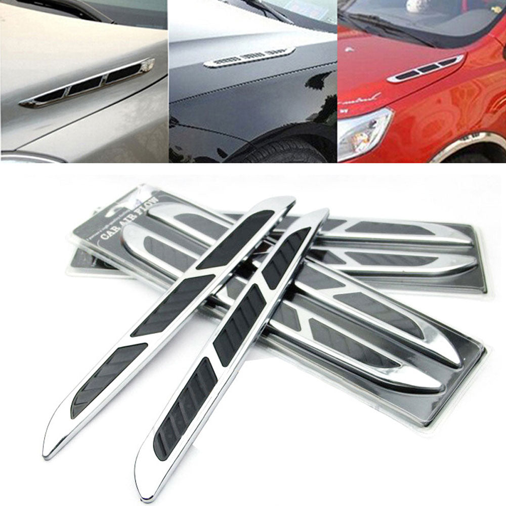 2Pcs/Set Auto Car 3D ABS resign Fake Side Air Vents Outlet Decorative Stickers Car Body Decal Bumper Sticker Car-Styling Car Accessories - US85.COM