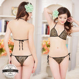 Sexy Women Leopard Bra Lingerie Hot Costumes dress Ladies Underwear Sleepwear
