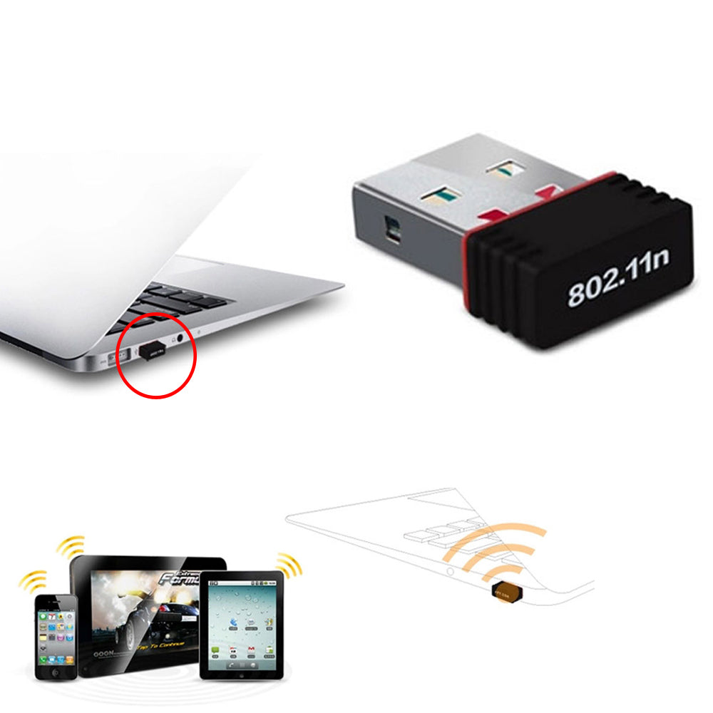 1Pcs Wireless WiFi Adapter USB WiFi Network Adapter 150Mbps Transmitter Receiver for Desktop/Laptop/Phone/Pad, Supports Windows 7/XP/Vista/MAC/OS etc. - US85.COM