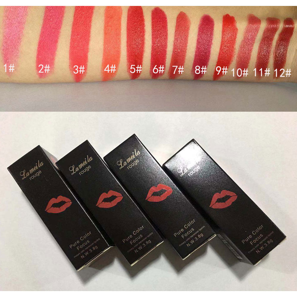 1Pcs 12 Colors Lipsticks for Girls Women Waterproof Long-Lasting Moisturizing Makeup Lipsticks - US85.COM