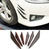 6Pcs/Set Racing Car Spoiler Canards Fit Front Bumper Lip Splitter Air Knife Auto Body Kit Accessory Black