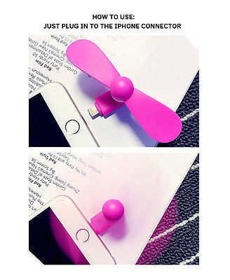Mini Portable Fan Lightning Connector For iPhone 5/5s/5c/SE/6/6 plus Cool Wind - US85.COM