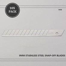 Load image into Gallery viewer, Vinyl Wrap Cutting 9mm Stainless Steel Snap-Off Blades 10x Pack Utility Knife - US85.COM