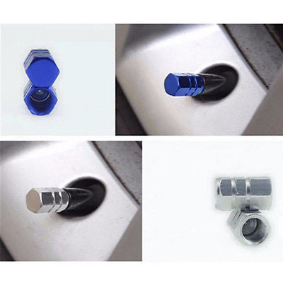 Blue Aluminum Tire Wheel Rims Stem Air Valve Caps Tyre Cover Fit All Auto Car - US85.COM