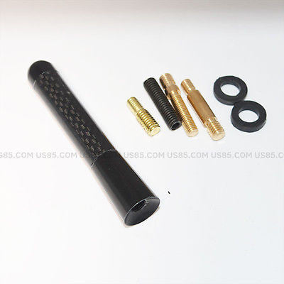 Black Universal 3.1" Carbon Fiber Car Radio Antenna Adjustable Aerials fit All - US85.COM