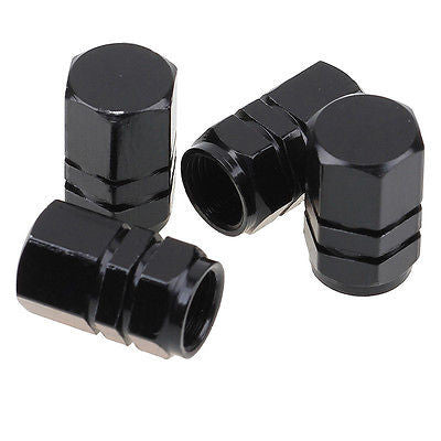 Black Aluminum Tire Wheel Rims Stem Air Valve Caps Tyre Cover Fit All Auto Car - US85.COM