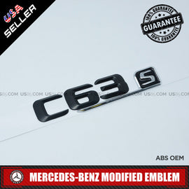 ABS C63 S Emblem 3D Matte Black Trunk Logo Badge Decoration AMG Modified - US85.COM