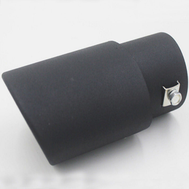 Universal Black Stainless Steel Car Rear Oval Round Exhaust Pipe Muffler Tip - US85.COM