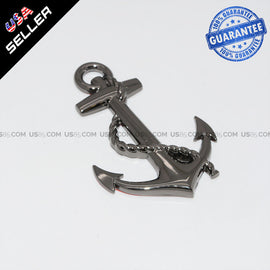 Black 3D Pirate Ship Anchor Emblem Badge Decal Car Stickers Truck Decoration - US85.COM