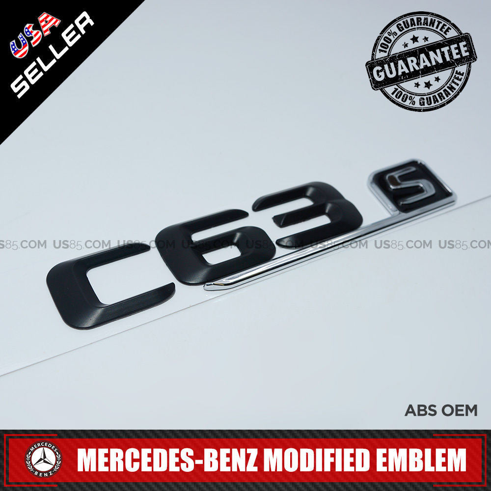 ABS C63 S Emblem 3D Matte Black Trunk Logo Badge Decoration AMG Modified - US85.COM