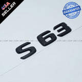 ABS Nameplate S63 Emblem 3D Matte Black Trunk Logo Badge Decoration AMG Modified