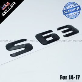 ABS Nameplate S63 Emblem 3D Matte Black Trunk Logo Badge Decoration AMG Modified - US85.COM