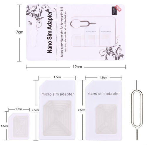 Nano SIM Card to Micro Standard Adapter Adaptor Converter for iPhone 6 5 4 Plus - US85.COM