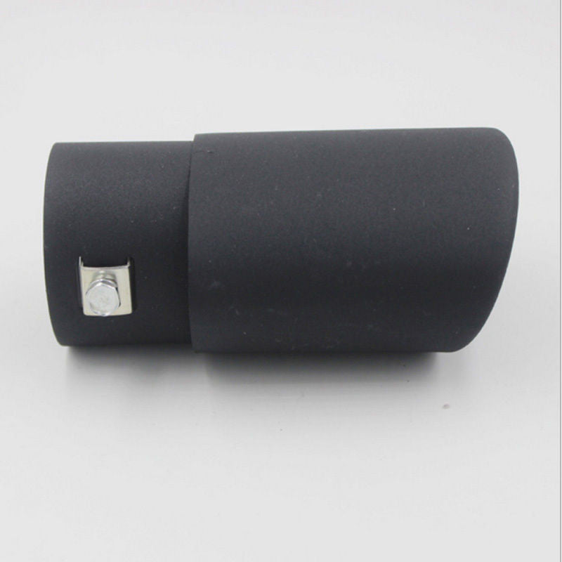 Universal Black Stainless Steel Car Rear Oval Round Exhaust Pipe Muffler Tip - US85.COM