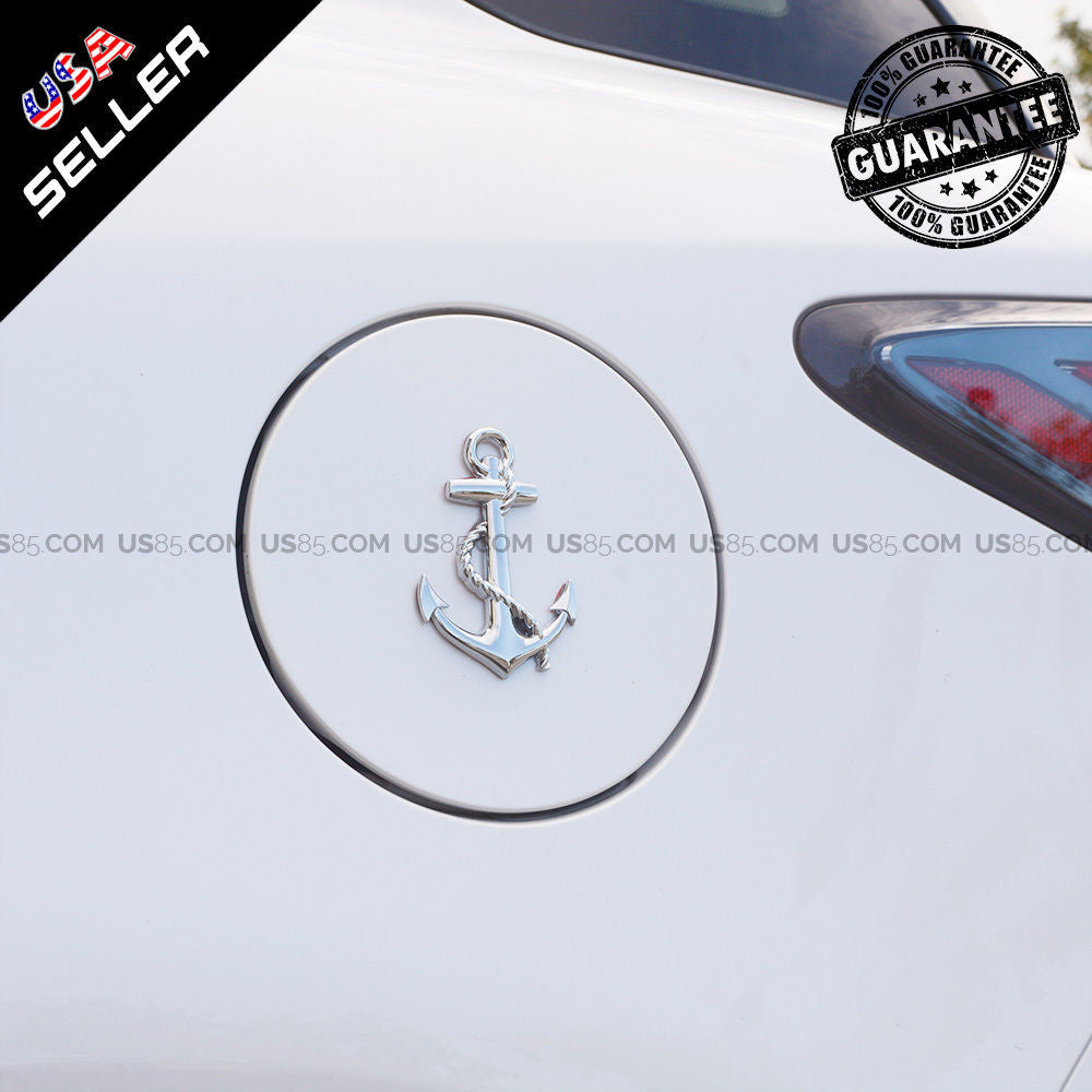 Chrome 3D Pirate Ship Anchor Emblem Badge Decal Car Stickers Truck Decoration - US85.COM