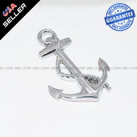 Chrome 3D Pirate Ship Anchor Emblem Badge Decal Car Stickers Truck Decoration - US85.COM