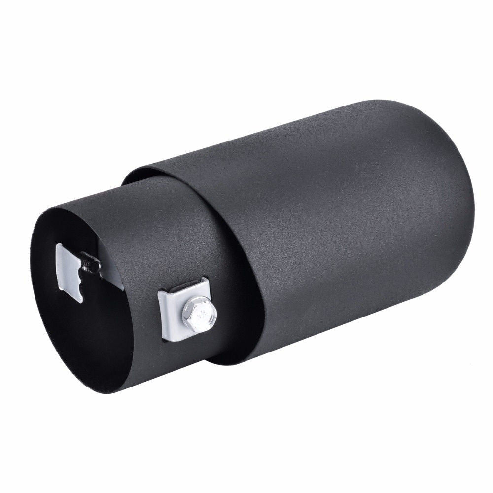 Universal Black Stainless Steel Car Rear Oval Round Exhaust Pipe Muffler Tip - US85.COM