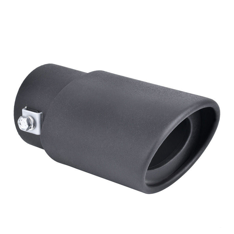 Universal Black Stainless Steel Car Rear Oval Round Exhaust Pipe Muffler Tip - US85.COM