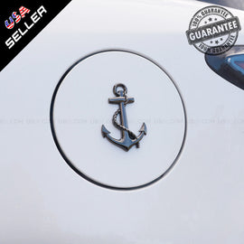 Black 3D Pirate Ship Anchor Emblem Badge Decal Car Stickers Truck Decoration - US85.COM