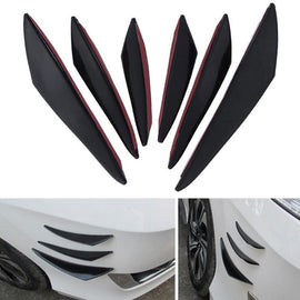 6Pcs/Set Racing Car Spoiler Canards Fit Front Bumper Lip Splitter Air Knife Auto Body Kit Accessory Black - US85.COM