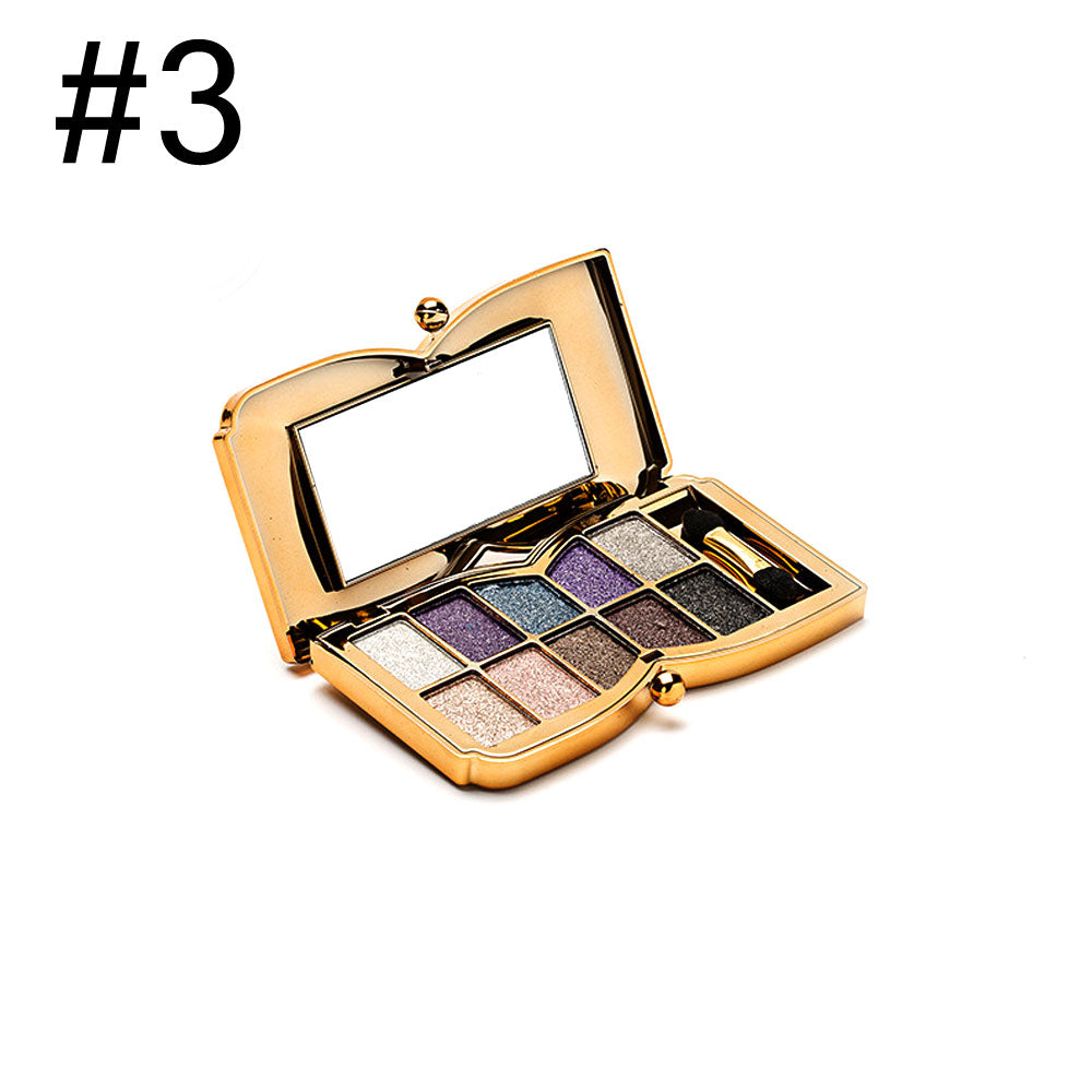 1Pcs Eyeshadow 10 colors Eye Shadow Palette with Eyeshadow Brush and mirror , Professional Shimmer Waterproof Cosmetic Set - US85.COM