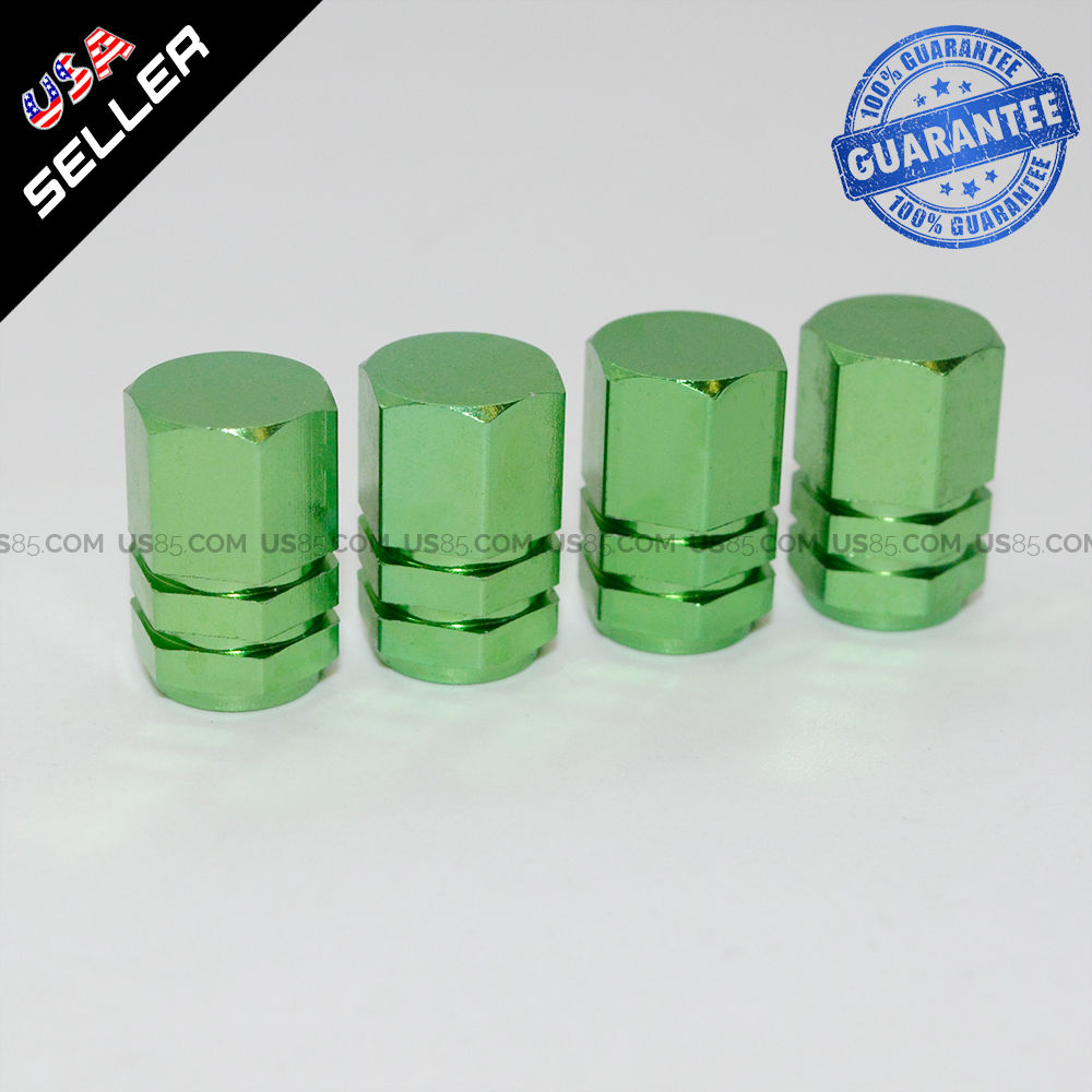 Green Aluminum Tire Wheel Rims Stem Air Valve Caps Tyre Cover Fit All Auto Car - US85.COM