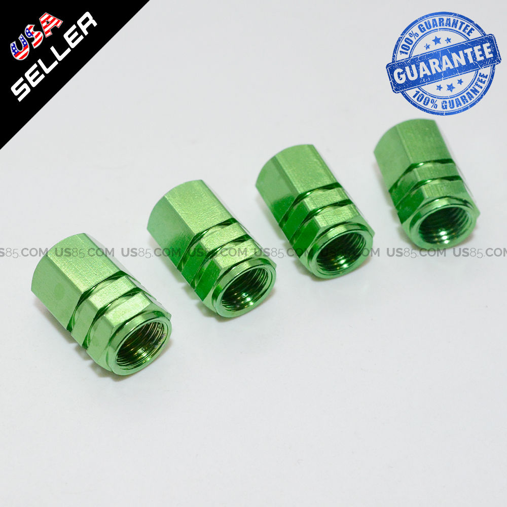 Green Aluminum Tire Wheel Rims Stem Air Valve Caps Tyre Cover Fit All Auto Car - US85.COM