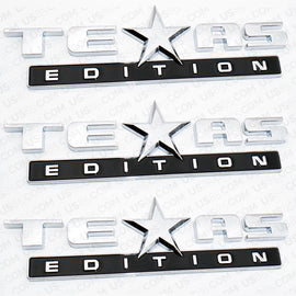 3x Chrome TEXAS Edition Emblem Badge Stickers For Chevrolet Dodge GMC Decoration - US85.COM