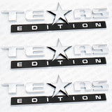 3x Chrome TEXAS Edition Emblem Badge Stickers For Chevrolet Dodge GMC Decoration