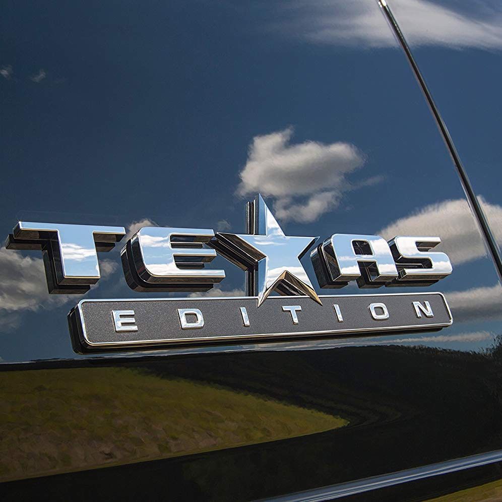 3x Chrome TEXAS Edition Emblem Badge Stickers For Chevrolet Dodge GMC Decoration - US85.COM