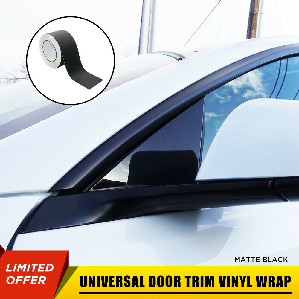 65' 3" Matte Black Vinyl Wrap Roll Sheet Film For Door Trim Tint Chrome Delete - US85.COM