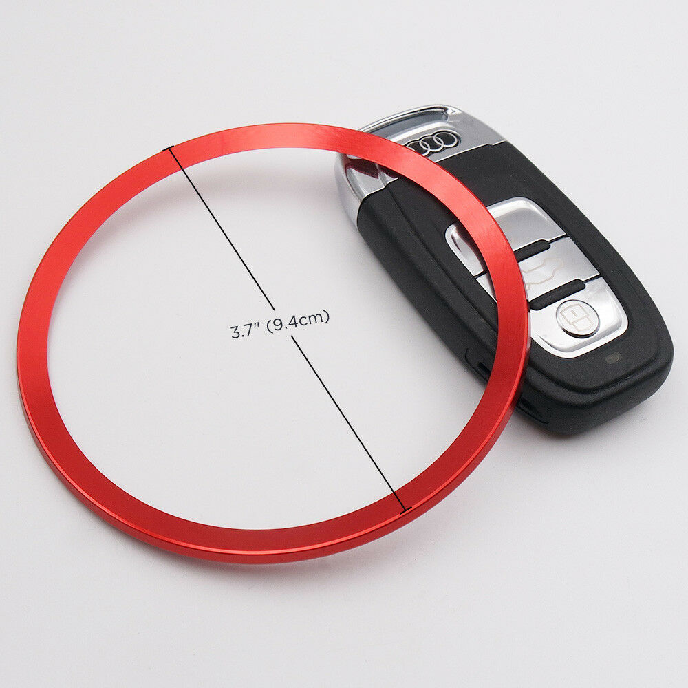 Audi Aluminum Steering Wheel Ring Logo Badge Sticker Emblem Decoration - Red - US85.COM