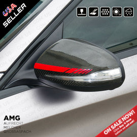 Red New Mercedes Rearview Mirror Cover Trim Strip Sticker Vinyl Racing Decal AMG - US85.COM