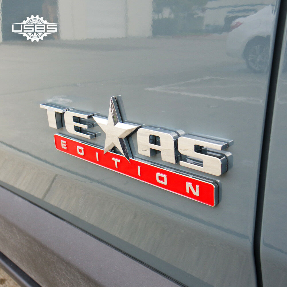 3x Chrome Red TEXAS Edition Logo Emblem Badge Stickers Chevrolet Decoration TEAS - US85.COM