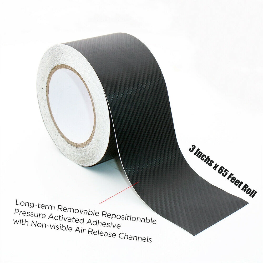 65' 3" Carbon Fiber Vinyl Wrap Roll Sheet Film For Door Trim Tint Chrome Delete - US85.COM